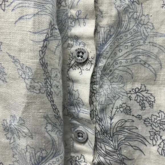 Malvin I Love Linen Large floral coastal Button Down Dress with belt and pockets - Picture 5 of 5